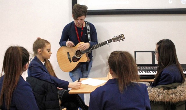 Young musicians put pen to paper with chart star