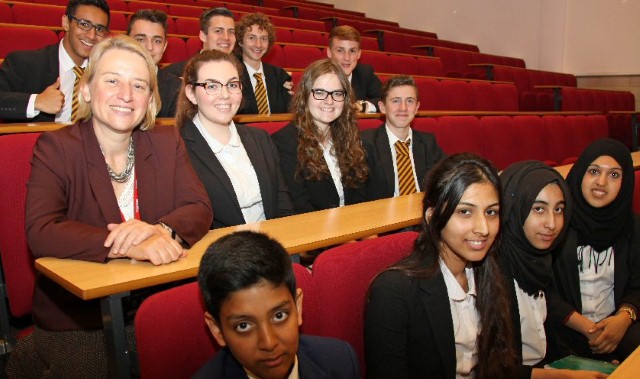 Pupils pose political questions to Green Party leader