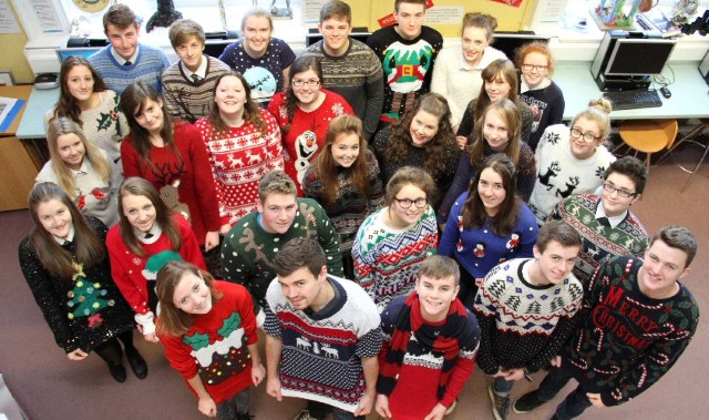 Caring students wear Christmas jumpers for charity