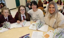 Students turn textbooks into tinsel