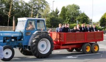 Year 11 students arrive at their leavers ball in style
