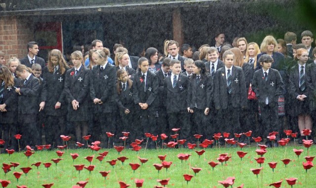 School creates sea of poppies for special service of remembrance