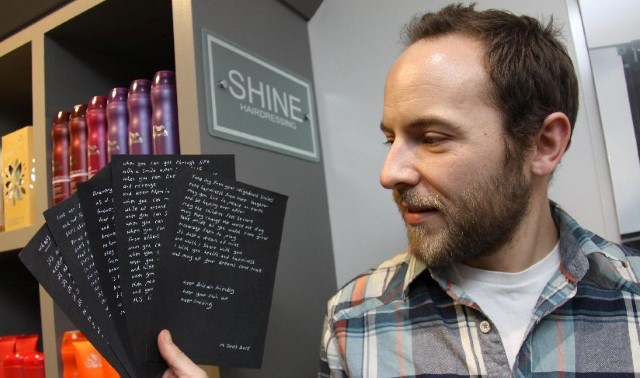 Poet sends uplifting poems to a North Yorkshire hair salon