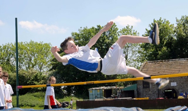 Pupils perform on the playing fields