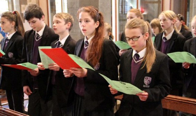Teachers and pupils celebrate first term at new school Teachers and pupils celebrate first term at new school