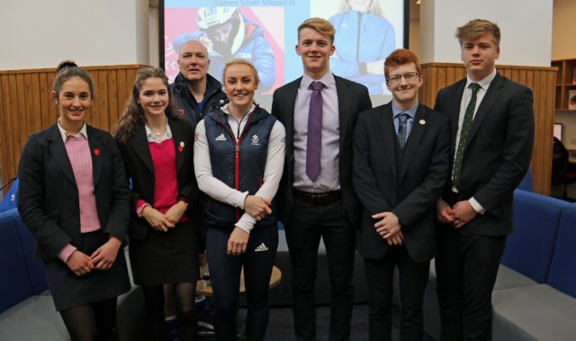 Olympic bobsleigh pilot inspires students