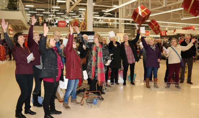 Shoppers flash-mobbed by charity choir