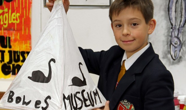 Lanterns depict local landmarks