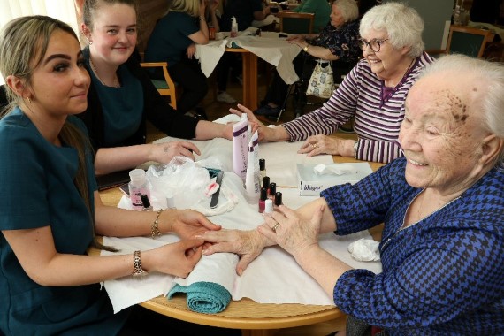 Senior citizens enjoy pamper session