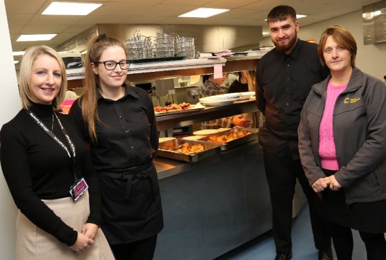 Families enjoy a festive feast