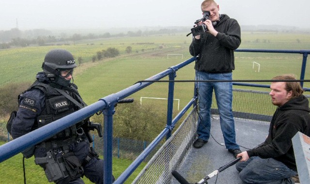 Film students shoot armed police training video