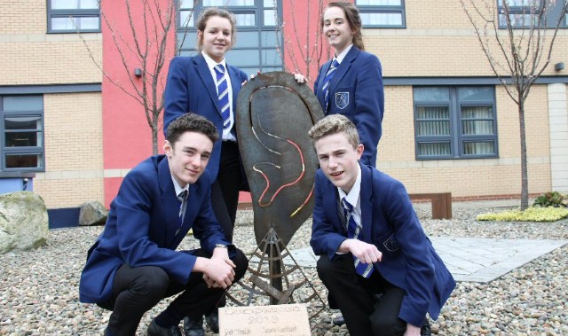 Young designers unveil sculpture to represent school values