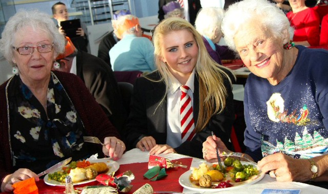 Pensioners party at school festive celebration