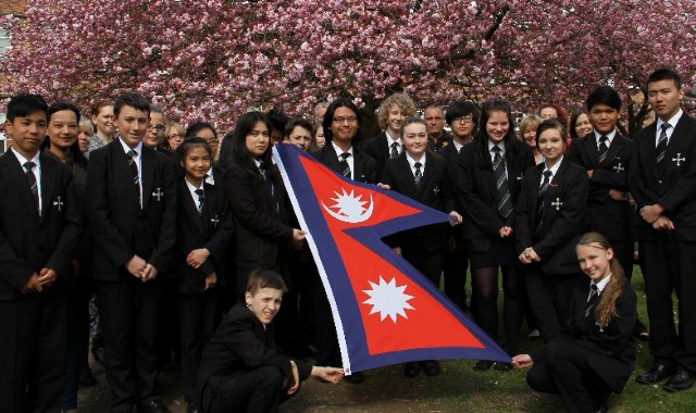 Pupils mark launch of fundraiser for Nepal earthquake victims