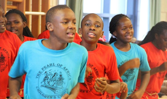Students enjoy a musical celebration with African choir