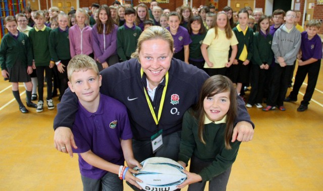 Rugby star helps pupils tackle the future