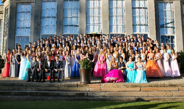 School leavers party at an historic stately home at their annual prom  