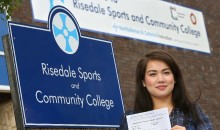 Non-english speaking student celebrates her GCSE passes