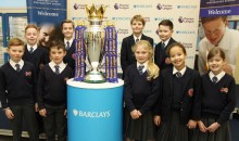 Prep pupils lift the Premier League trophy