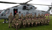 Royal Navy helicopter makes school visit