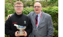 Motorbike accident survivor is named 'Outstanding Student of the Year'.