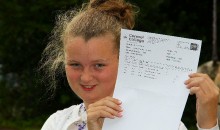 Determined student celebrates her college results with pride