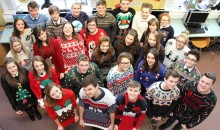 Caring students wear Christmas jumpers for charity