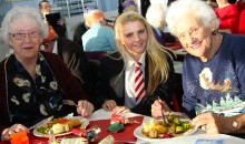 Pensioners party at school festive celebration