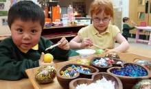 Pupils set to 'bling an egg' to mark ten years on new school site.