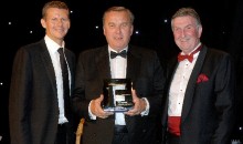 Entrepreneurial icon is presented with lifetime achievement award