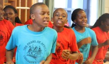 Students enjoy a musical celebration with African choir