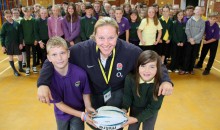 Rugby star helps pupils tackle the future