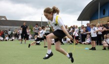 Children show prowess at  jumping, skipping and running